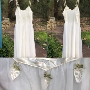 Vtg 1950’s Gotham Gold Stripe Chemise Slip Dress